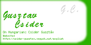 gusztav csider business card