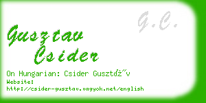 gusztav csider business card